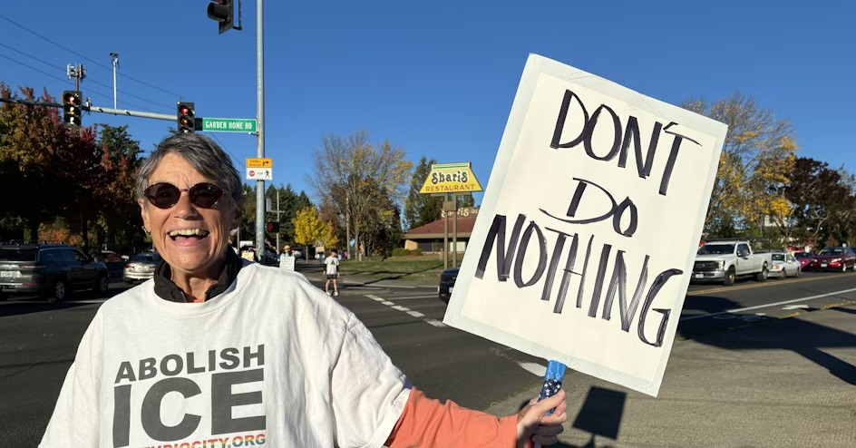 Robin Protesting